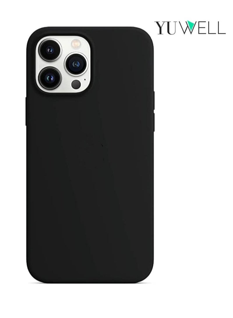 يوويل حافظة لهاتف iPhone 14 Pro من السيليكون المقاوم للصدمات، مقاس 6.1 بوصة، من المطاط الهلامي السائل الناعم لهاتف iPhone 14 Pro من السيليكون باللون الأسود - Image 1