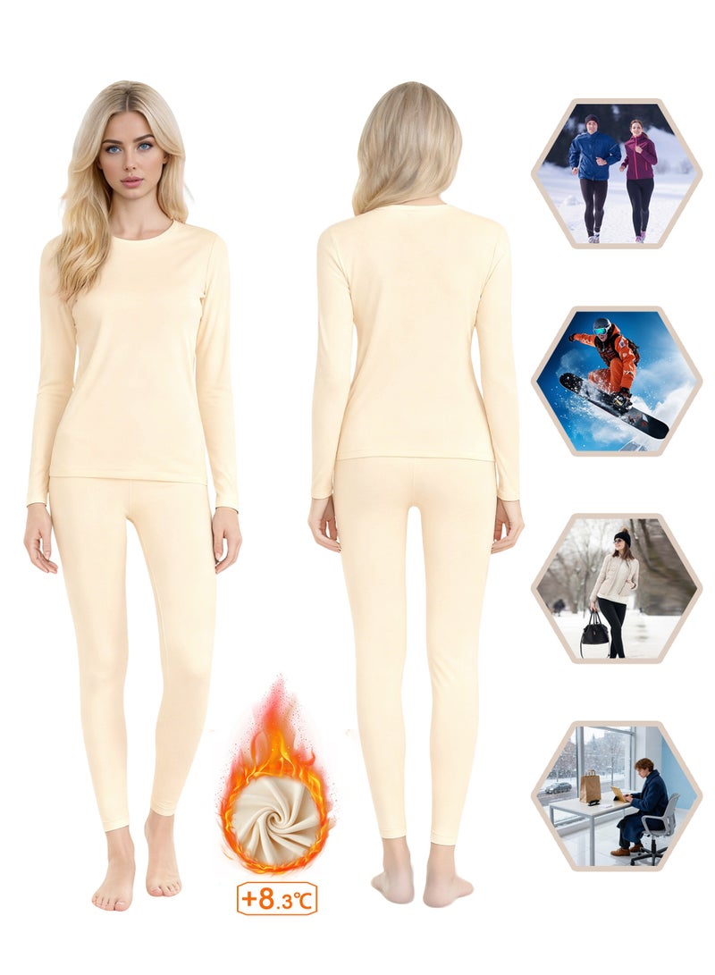 Necomi Women's Thermal Underwear Set, Fleece Lined Base Layer Pajamas for Cold Weather, Warm Winter Long Johns with Top & Bottom, Moisture-Wicking Thermal Wear for Skiing/Hiking/Camping - Image 1