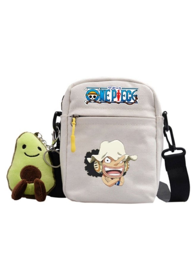 NIBEMINENT Anime One Piece Lufei Skew Straddle Bag Small Square Bag One Shoulder Backpack
