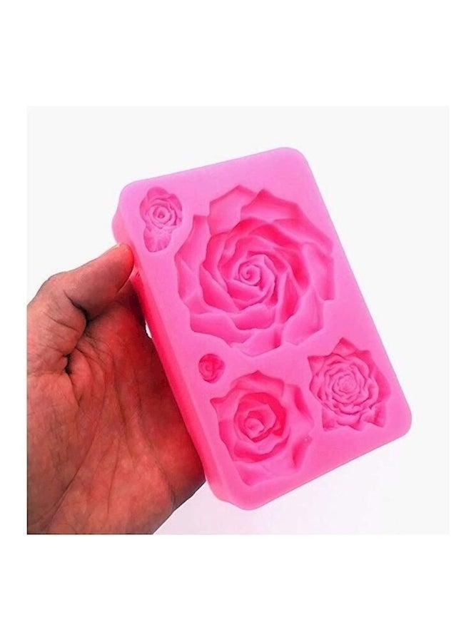 5-Cavity Decorative Rose Mould Pink - Image 2
