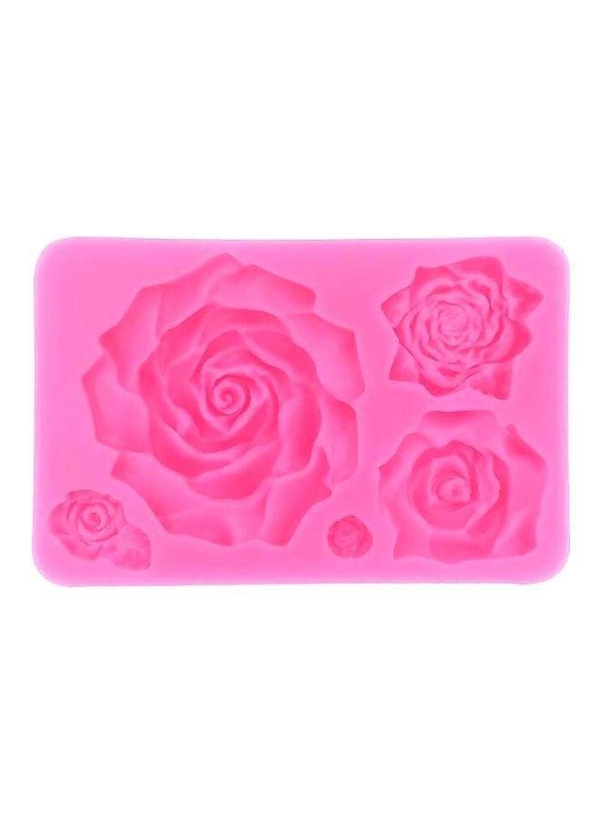 5-Cavity Decorative Rose Mould Pink - Image 1