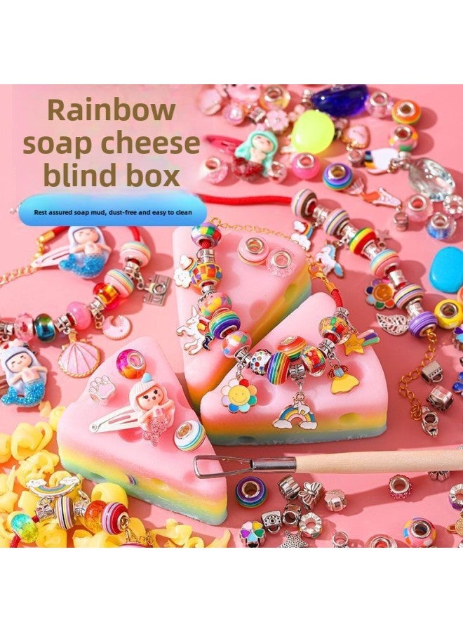 Rainbow Soap Cheese Archaeological Treasure Blind Box Kidsren's Handmade Soap Little Girl Diy Bracelet Jewelry Toy-Color:Rainbow Cheese Soap-bracelet Style (unicorn)  - Image 2