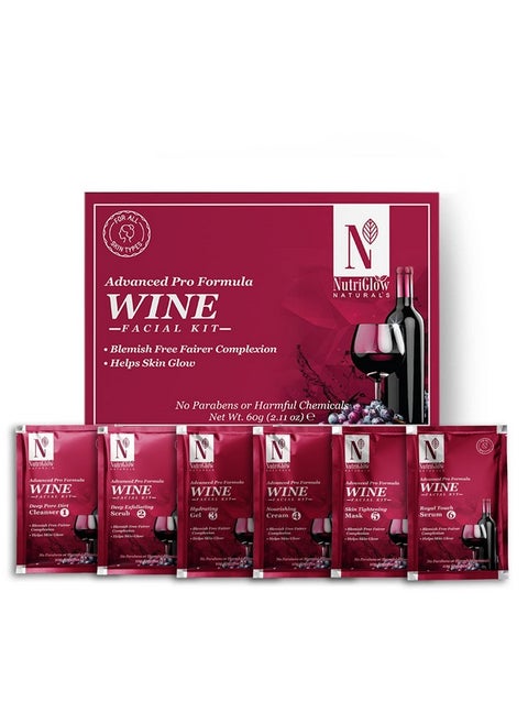 Natural'S Advanced Pro Formula Wine Facial Cleanup Kit With Goodness Of Red Grape Extracts, Blemish Free, All Type Of Skin Solution For Men & Women, 60 Gm