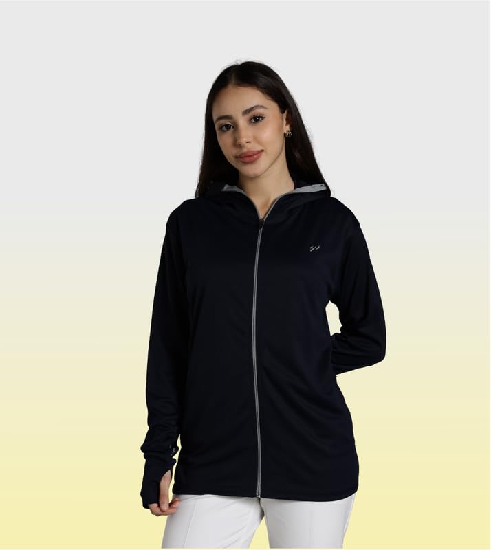 BLUE TYGA Nylon Womens Sunscreen Standard Length Jacket 2.0 - Advanced Protection from Sun & Pollution - UPF 50+ Protection, Black - Image 2