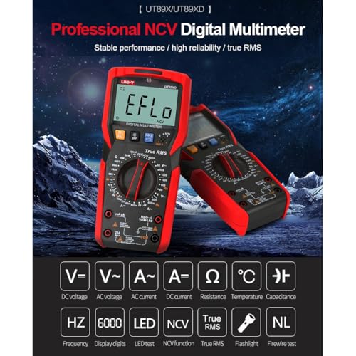 UNI-T UNIT UT89XD Digital Multimeter Professional Tester True RMS ACDC 1000V 20A Voltage Current Temperature Conductance Meter UT89XD - Image 3