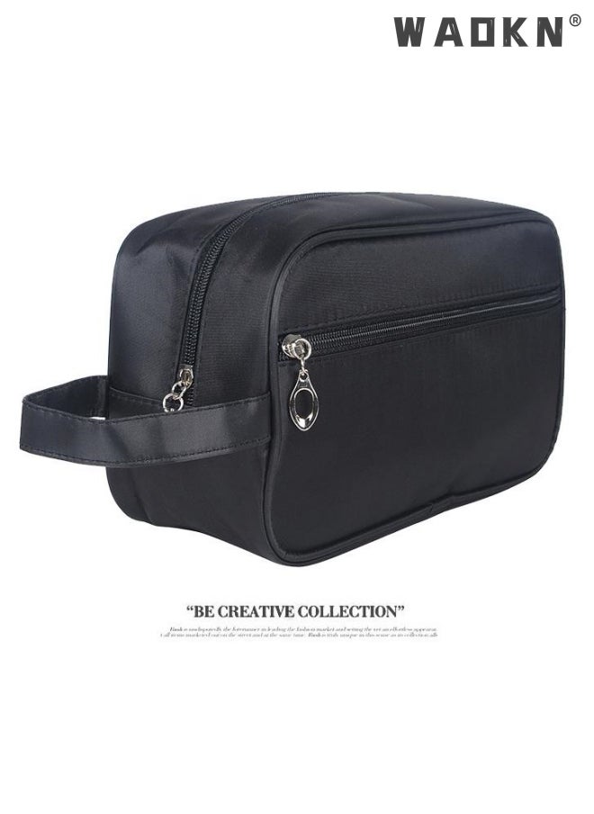 Outdoor Wash Bag Portable Storage Bag Waterproof Clutch Bag Large Capacity Makeup Cosmetic Handbag Packing Organizers for Men Women Travel Business Trip Travel Toiletry Bag Bathroom Bag Black