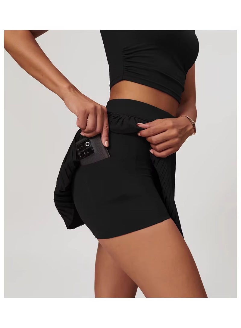 Alo yoga Tennis Skirt Sports Pleated Skirt Fitness Outdoor Anti-Show Running Short Skirt Yoga Pantskirt - Image 4