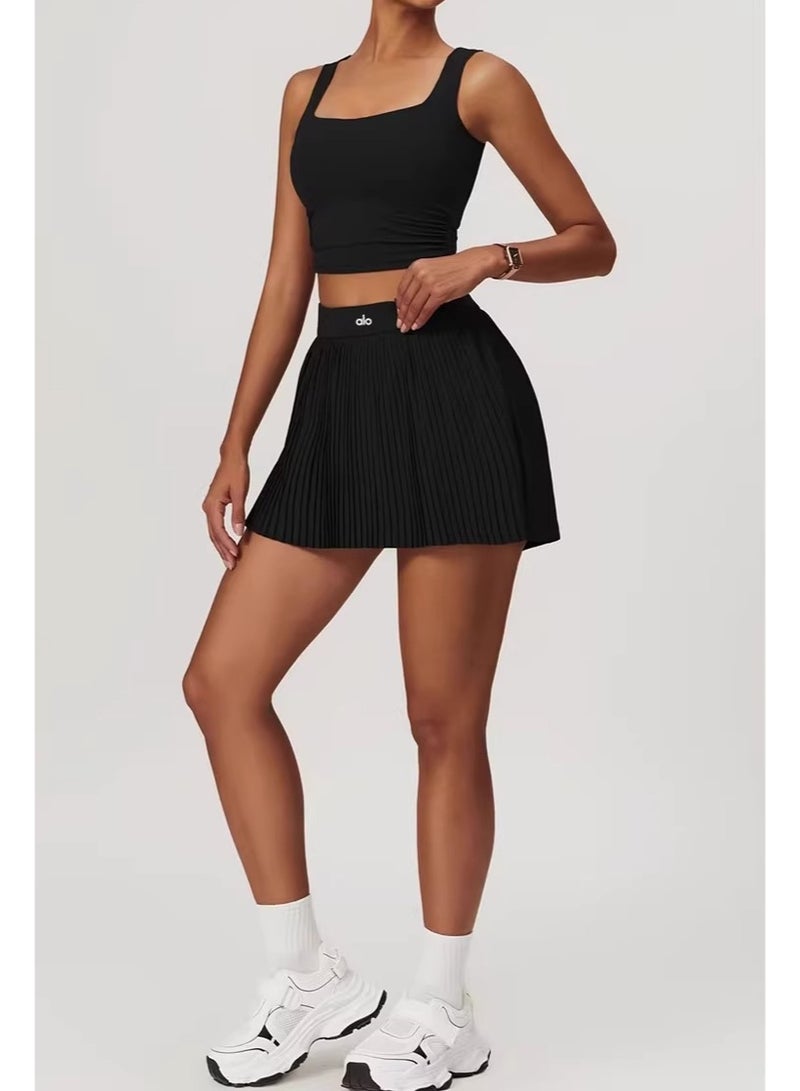 Alo yoga Tennis Skirt Sports Pleated Skirt Fitness Outdoor Anti-Show Running Short Skirt Yoga Pantskirt - Image 2