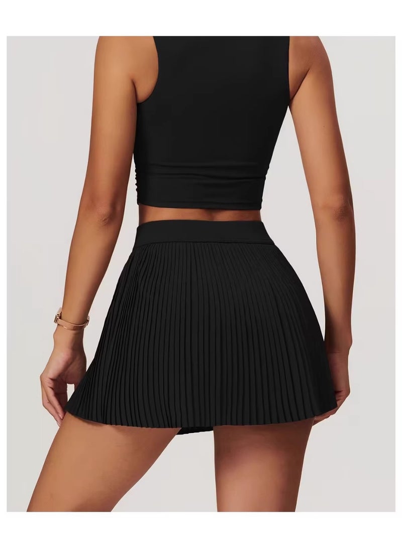 Alo yoga Tennis Skirt Sports Pleated Skirt Fitness Outdoor Anti-Show Running Short Skirt Yoga Pantskirt - Image 3