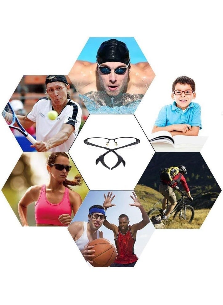 ٤ أزواج من خطافات سيليكون مانعة للانزلاق للنظارات – مثبت طرف الذراع للنظارات للأطفال والكبار – طقم تثبيت للنظارات الرياضية