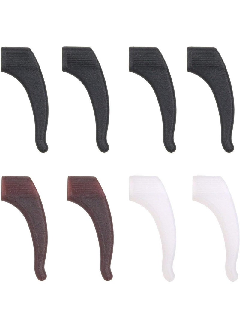 ٤ أزواج من خطافات سيليكون مانعة للانزلاق للنظارات – مثبت طرف الذراع للنظارات للأطفال والكبار – طقم تثبيت للنظارات الرياضية