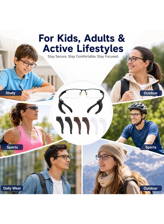4 Pairs Silicone Anti-Slip Eyeglass Ear Hook Grips – Temple Tip Holders for Glasses, Kids & Adults – Sports Eyewear Retainer Set - Image 5