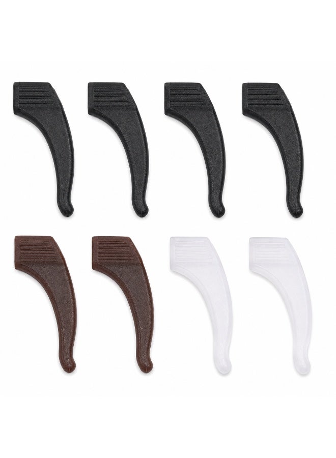 4 Pairs Silicone Anti-Slip Eyeglass Ear Hook Grips – Temple Tip Holders for Glasses, Kids & Adults – Sports Eyewear Retainer Set