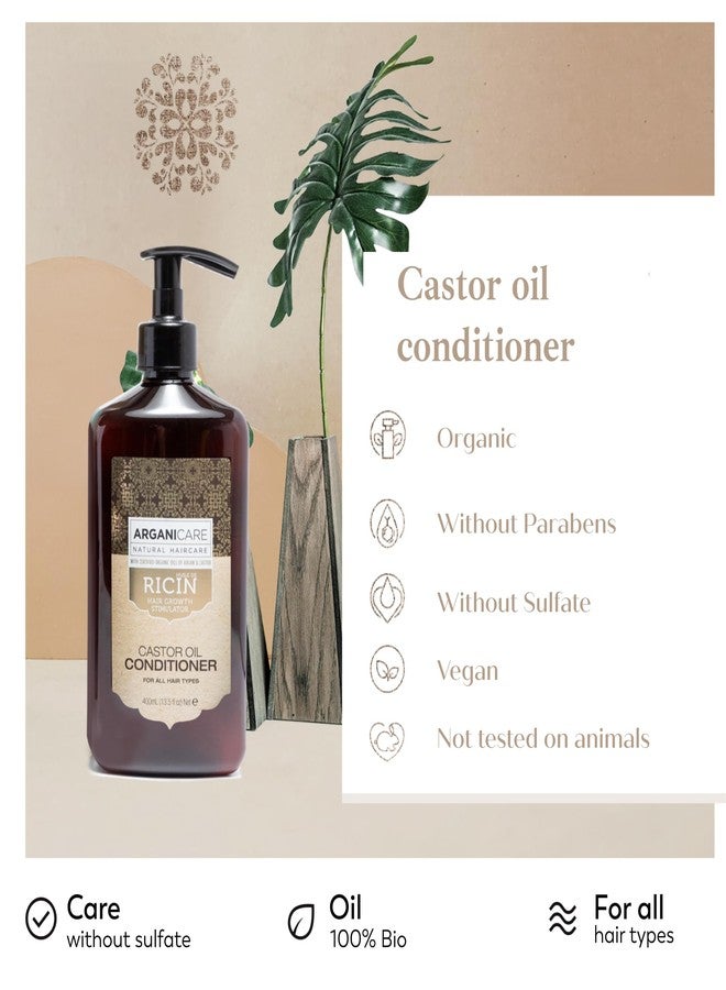 Arganicare | Duo Shampoo + Conditioner | Castor | Growth Accelerator | Gently Cleans & Moisturizes Hair | All hair types | 13.53 fl oz + 13.53 fl oz - Image 5