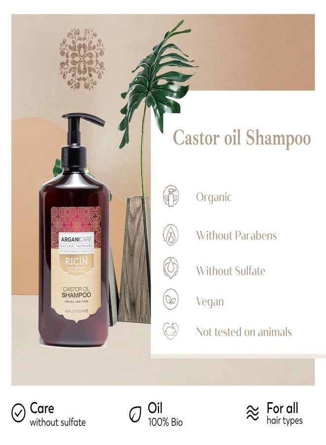 Arganicare | Duo Shampoo + Conditioner | Castor | Growth Accelerator | Gently Cleans & Moisturizes Hair | All hair types | 13.53 fl oz + 13.53 fl oz - Image 4