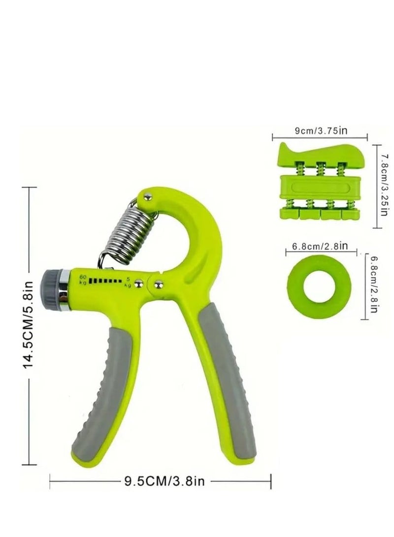 سبال مجموعة مكونة من 3 قطع لتمرين قوة القبضة - أداة تمرين قبضة اليد القابلة للتعديل، ومشد الأصابع، ومقوي الحلقات لتمرين اليد والأصابع والساعد - مثالية للرياضيين والموسيقيين وإعادة التأهيل - Image 1