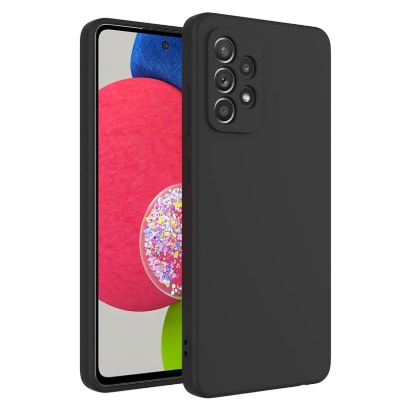 Maykela Silicone Cover Case Cover for Samsung Galaxy A72 Thin with Camera Protection Soft Interior Slim Fit Flexible Phone Case for Samsung Galaxy A72Black