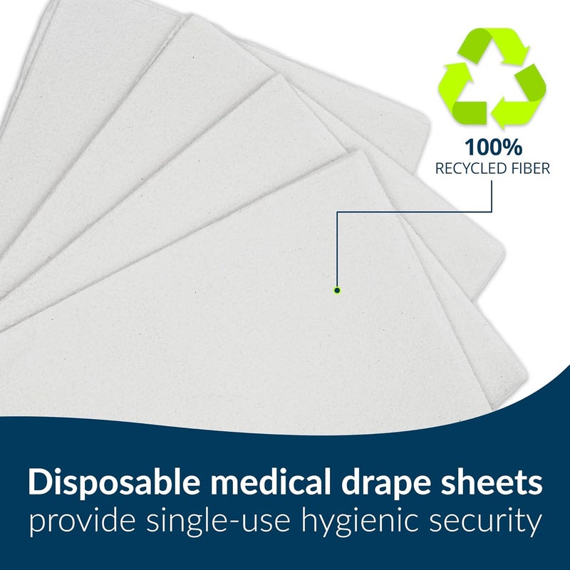 TIDI Everyday 100 Recycled Fiber SingleUse Medical Patient Drape Sheets White 40 x 48 Pack of 100  2Ply Tissue  Pebble Embossed  LatexFree Medical Supplies  Tattoo Supplies 9810824 - Image 3