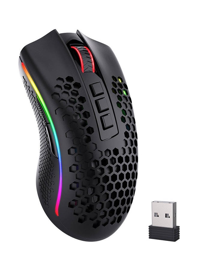 REDRAGON M808-KS Storm Pro Dual Mode RGB Gaming Mouse, Wired & Wireless Connectivity, Honeycomb Shell, Pixart 3335 Pro Sensor, Up to 16000 DPI, 2.4GHz & USB-C Cable Interface, Black - Image 4
