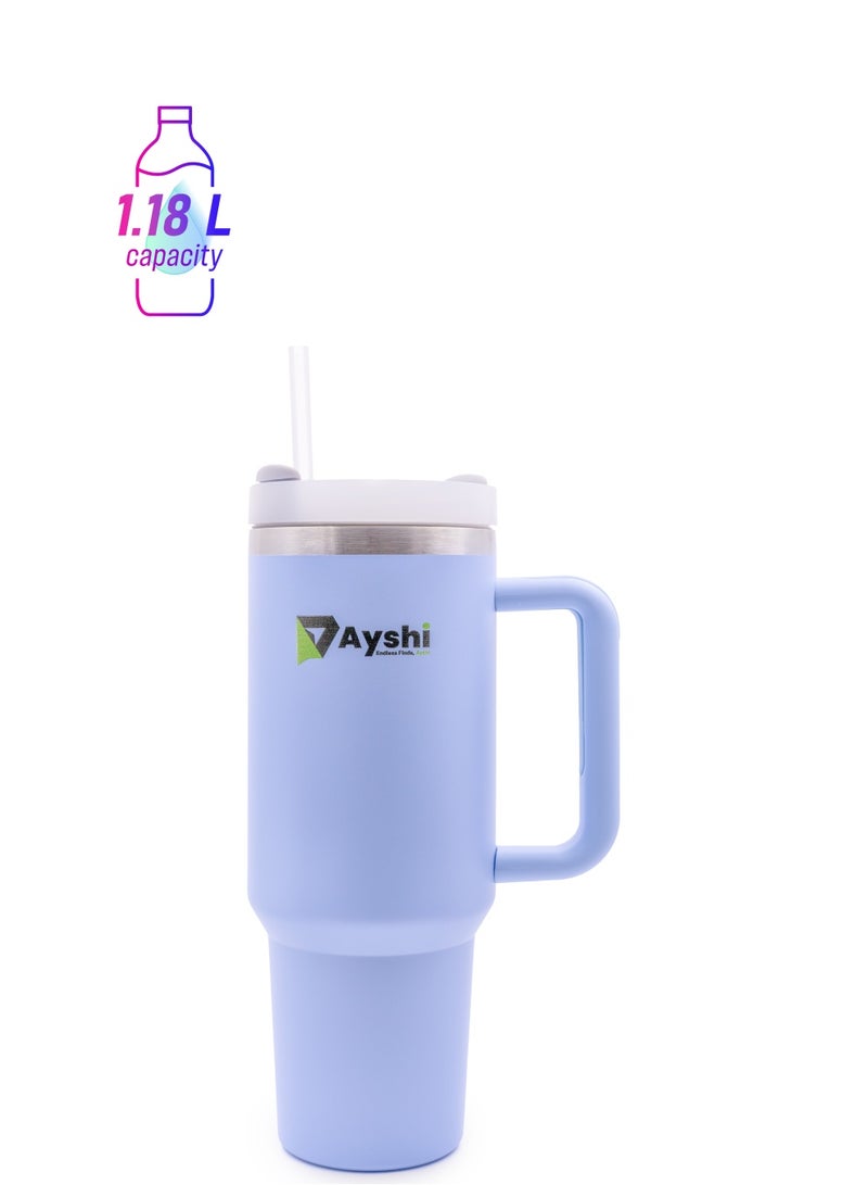 AYSHI Ayshi Quencher H2.0 FlowState Stainless Steel Vacuum Insulated Tumbler with Lid and Straw for Water, Iced Tea or Coffee, Smoothie and More 40oz  - Image 1