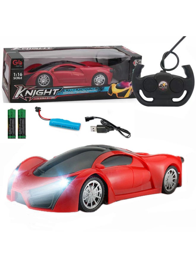 Generic Direct Remote Control Car Children's Toys Charging Toy Car Four-way Drift Electric Car With Lights A Generation Of Hair-Color:Blue Cloth (with Rechargeable Battery And Charging Cable)  - Image 2
