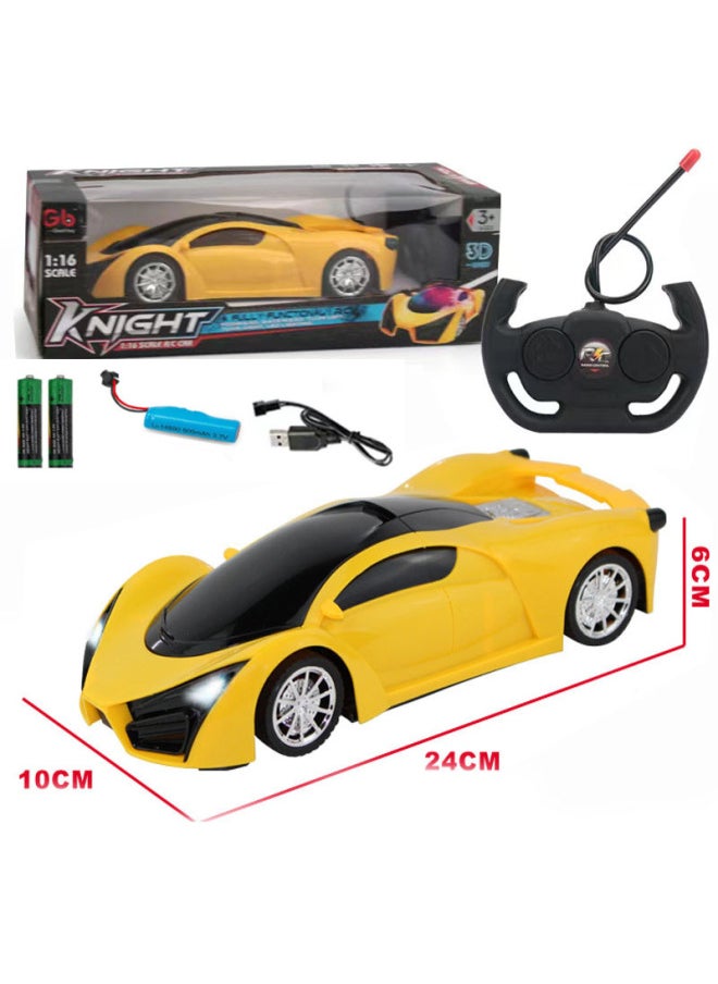 Generic Direct Remote Control Car Children's Toys Charging Toy Car Four-way Drift Electric Car With Lights A Generation Of Hair-Color:Blue Cloth (with Rechargeable Battery And Charging Cable)  - Image 3