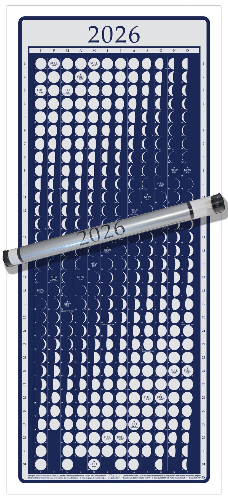 Celestial Products Moon Calendar 2026 Lunar Phases MoonLight - Image 2