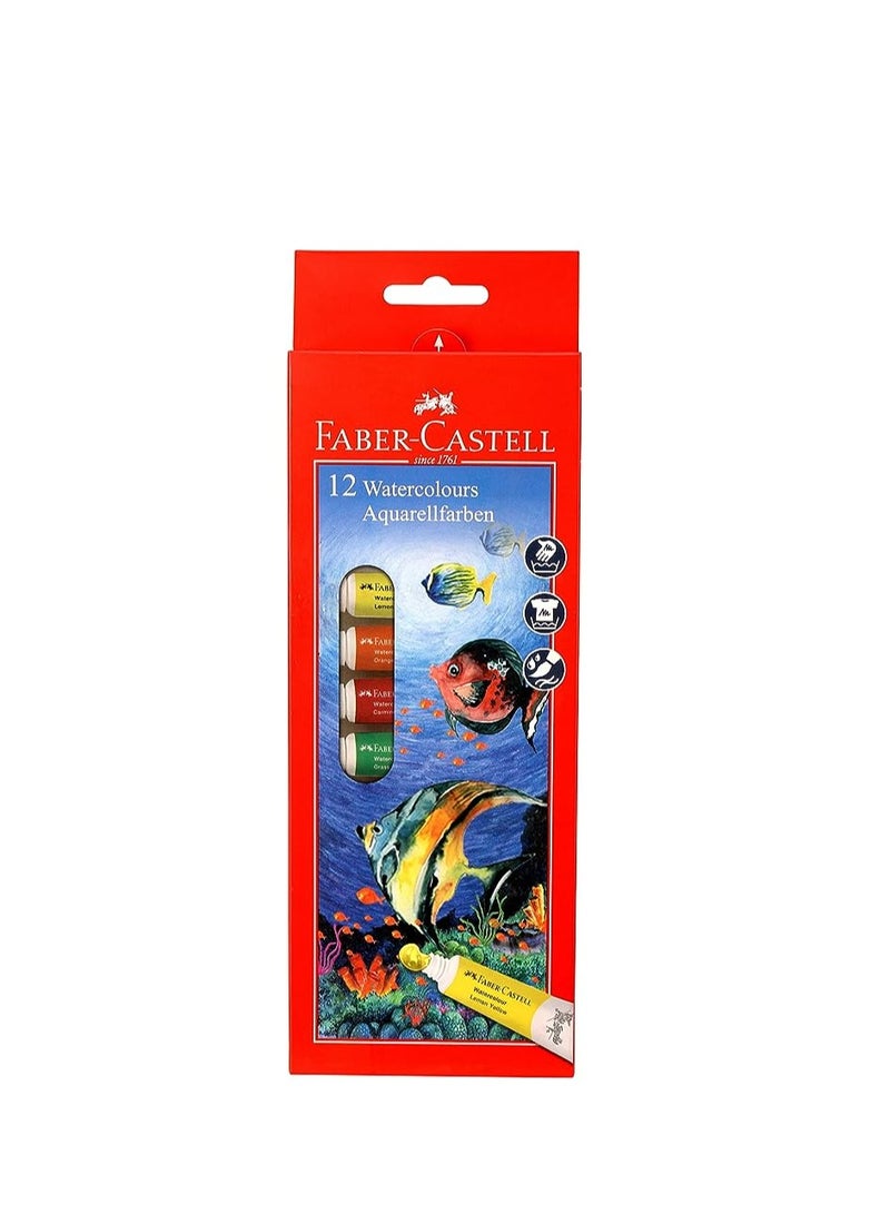 FABER-CASTELL 12-Piece Watercolour Set 9ml Tubes Multicolor - Image 1