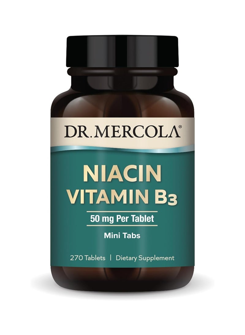 Dr. Mercola Niacin Vitamin B3 50Mg Per Tablet Mini Tabs 270 Tablets Dietary Supplement  - Image 1