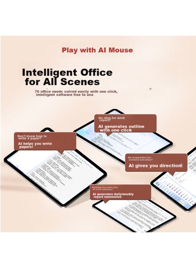 SHINCO Xinke Ai Intelligent Voice Office Mouse, Wireless Bluetooth, Ergonomic Three-mode Medium-sized Suitable For Humans , Pink M9 - Image 2