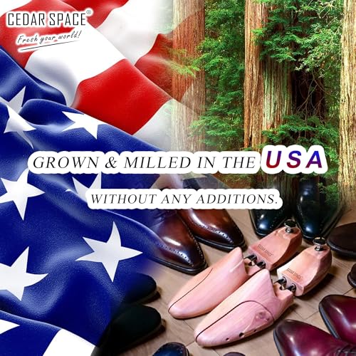 Cedar Space Cedar Shoe Trees for Men, 7.5-14 Sizes Cedar Shoe Trees, 1 Pairs Wooden Shoe Stretcher Tree, CS41 -US Size Men8 - Image 5