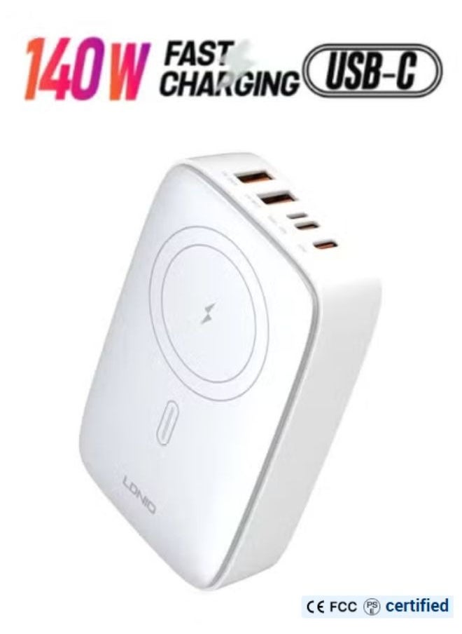 LDNIO 140W Multiport Desktop Super Fast Wireless Charger With 2 USB-C 2 USB-A 1 Lightning port Charging Adapter Support Laptop Tablet Charging 1.5m Power cable  - Image 5