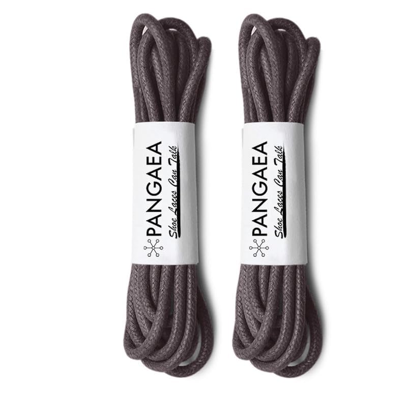 PANGAEA [4 Laces] 2-Pair Pack Waxed Round Oxford Shoe Laces for Dress Shoes Chukka 3/32Inch Thin(#04 Dark Brown,30in (76cm)) - Image 2