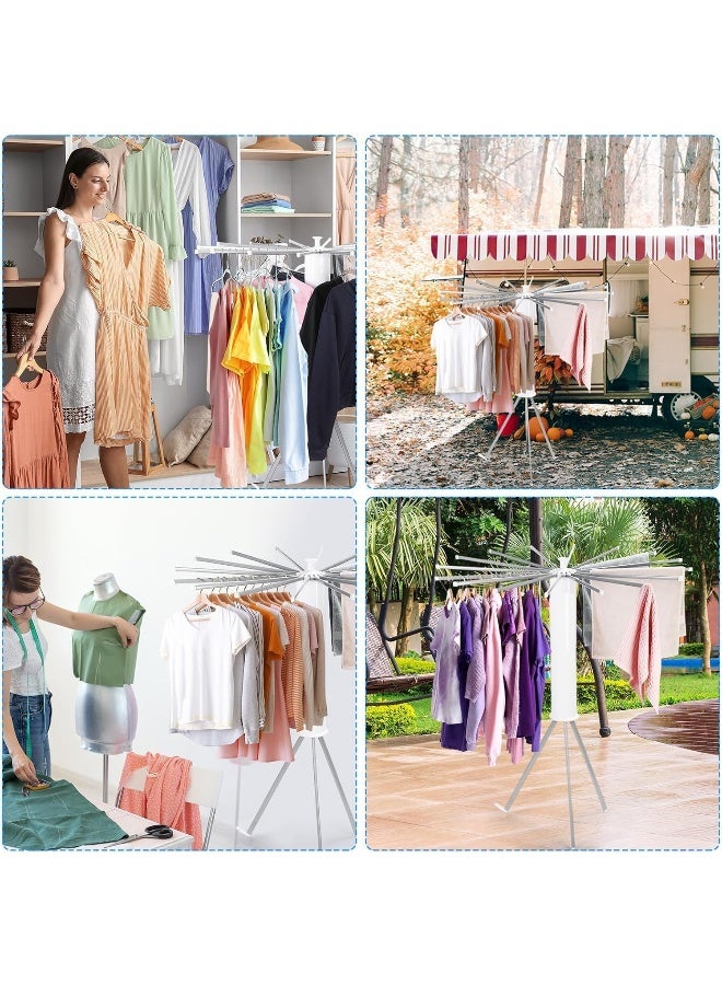 حامل تجفيف الملابس ثلاثي القوائم SAFENHAND، ألمنيوم، 12 قضيب دوار، قابل للطي، محمول، سعة تحميل 20 كجم - Image 5