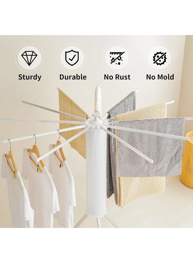 حامل تجفيف الملابس ثلاثي القوائم SAFENHAND، ألمنيوم، 12 قضيب دوار، قابل للطي، محمول، سعة تحميل 20 كجم - Image 2