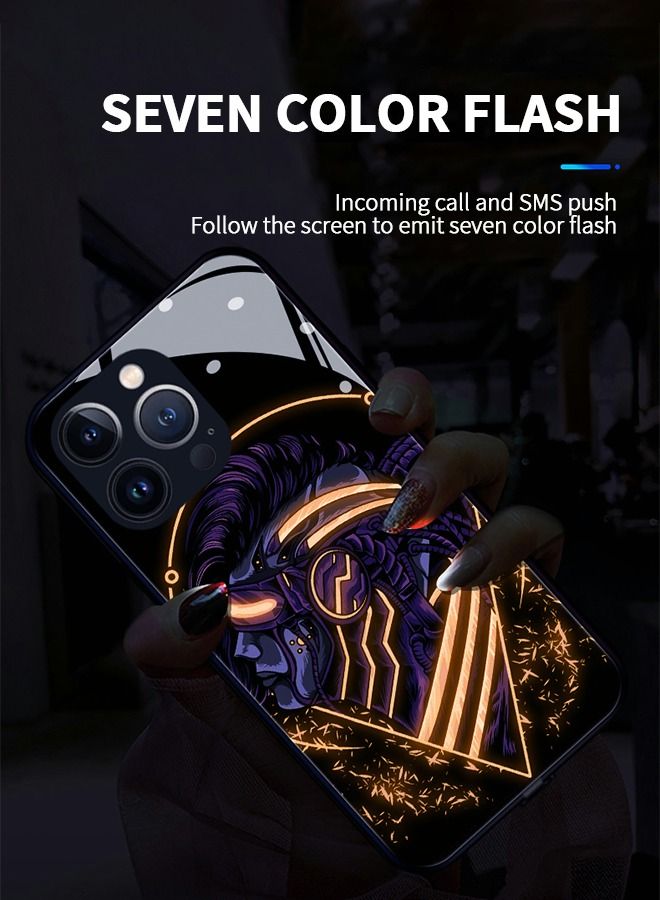 GROIC Compatible with iPhone 14 Pro Max Case,Glow Phone Shell,Tempered Glass Back Soft Slim TPU Bumper Shockproof Colorful Light Up Phone Cover for iPhone 14 Pro Max 6.7 Inch - Image 5