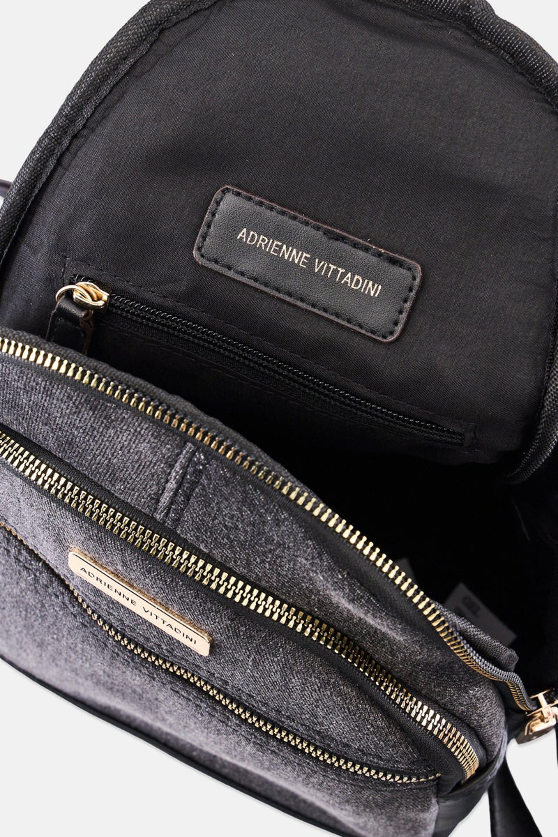 ADRIENNE VITTADINI Women Brand Logo Sling Bag, Grey - Image 2