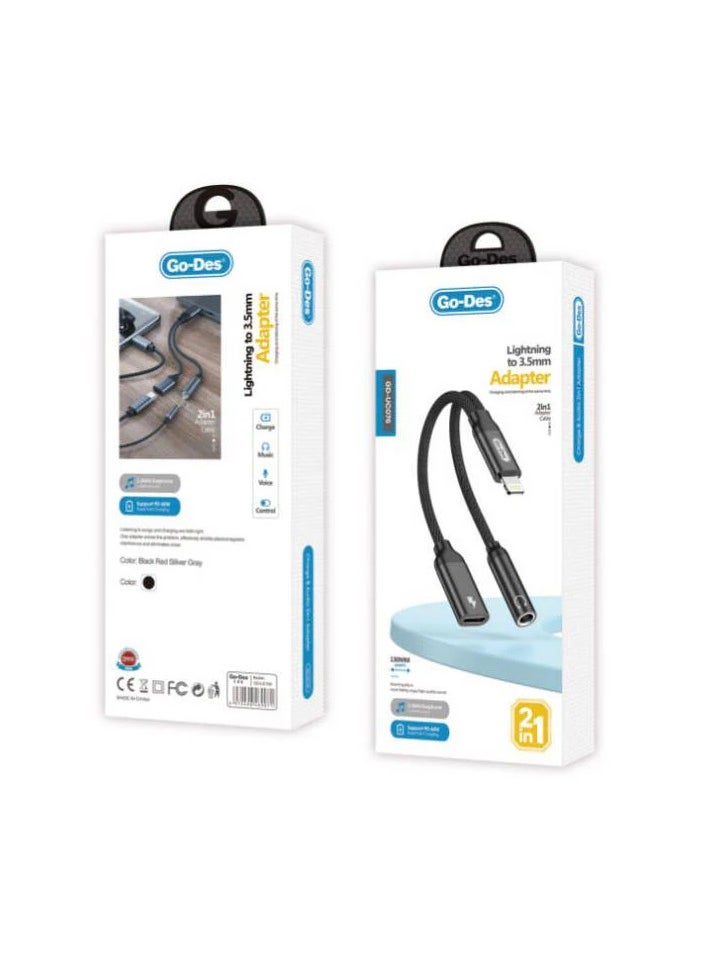 GO-DES - Go-Des GD-UC076 Lightning to 3.5mm Adapter - Image 1
