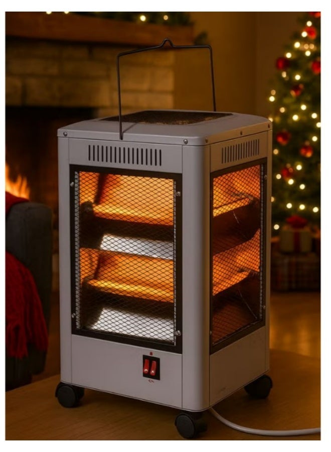 ريفورا مدفأة كهربائية للغرفة مع خاصية الأمان والإيقاف التلقائي بقوة 2000 واط، أبيض/أسود - Image 4