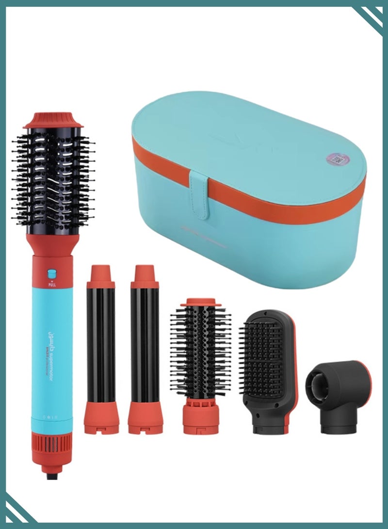 إنزو EN-4133 6-in-1 Electric Hair Styling Tool - Hair Straightener, Curler, Hot Air Brush & One-Step Dryer with Ionic Technology 1500W Power for Fast Salon Styling at Home - Image 1