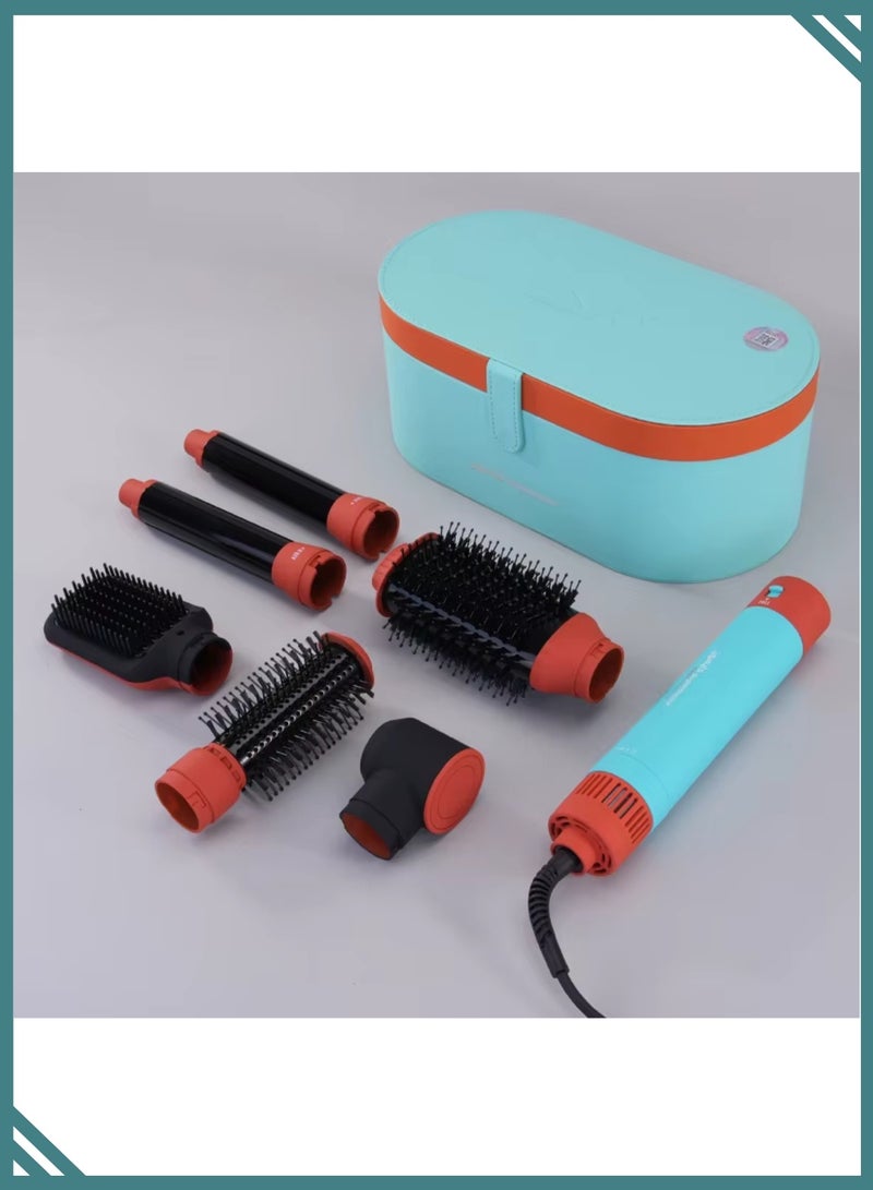 إنزو EN-4133 6-in-1 Electric Hair Styling Tool - Hair Straightener, Curler, Hot Air Brush & One-Step Dryer with Ionic Technology 1500W Power for Fast Salon Styling at Home - Image 2