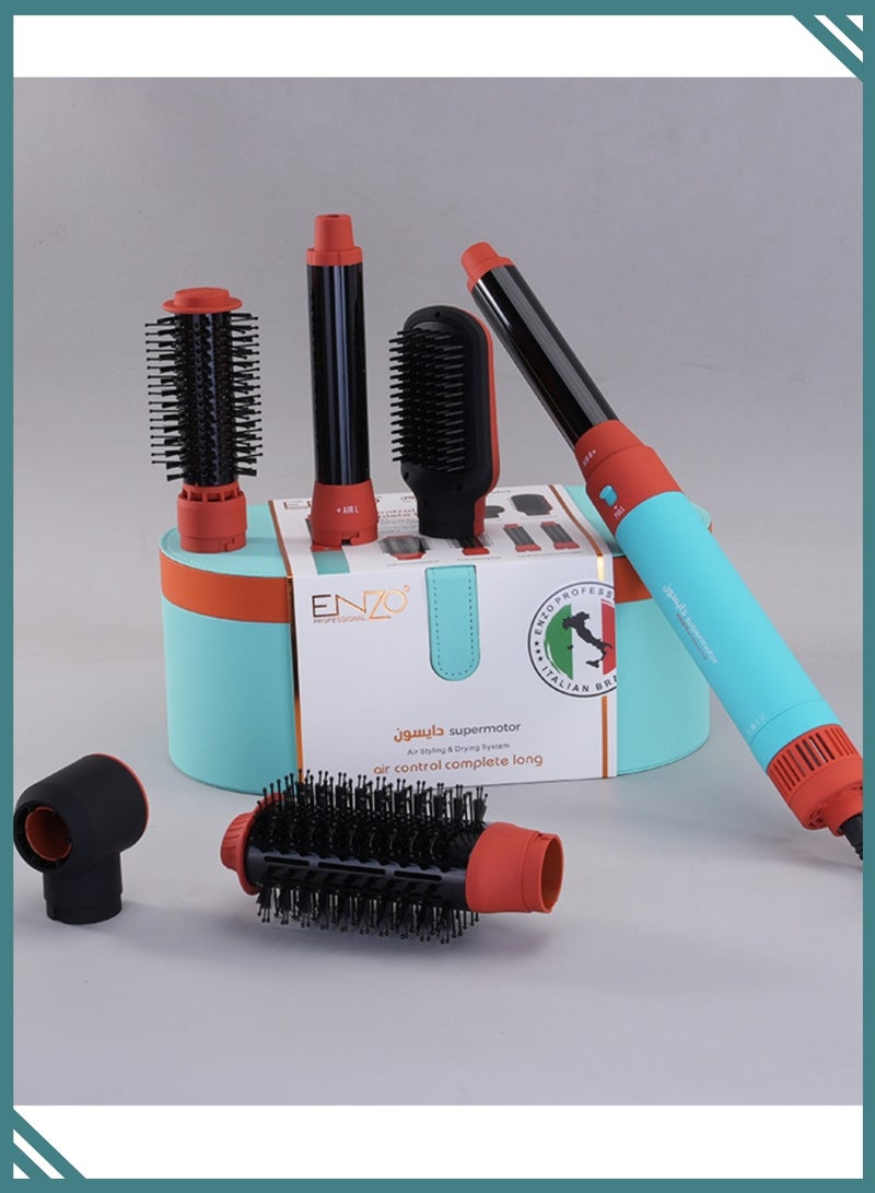 إنزو EN-4133 6-in-1 Electric Hair Styling Tool - Hair Straightener, Curler, Hot Air Brush & One-Step Dryer with Ionic Technology 1500W Power for Fast Salon Styling at Home - Image 5