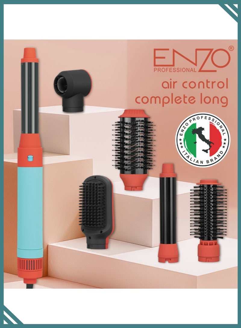 إنزو EN-4133 6-in-1 Electric Hair Styling Tool - Hair Straightener, Curler, Hot Air Brush & One-Step Dryer with Ionic Technology 1500W Power for Fast Salon Styling at Home - Image 4