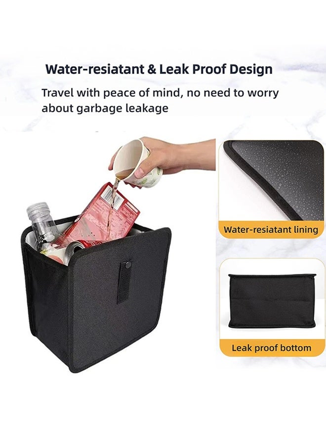 Foldable Hanging Car Trash Can - Large Capacity Waterproof Garbage Bag, Leakproof Storage Organizer for Camping, Interior Accessories (Black) - Image 4