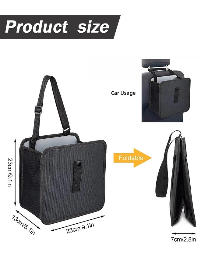 Foldable Hanging Car Trash Can - Large Capacity Waterproof Garbage Bag, Leakproof Storage Organizer for Camping, Interior Accessories (Black) - Image 2