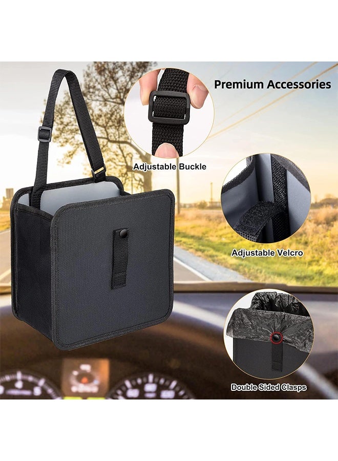 Foldable Hanging Car Trash Can - Large Capacity Waterproof Garbage Bag, Leakproof Storage Organizer for Camping, Interior Accessories (Black) - Image 5