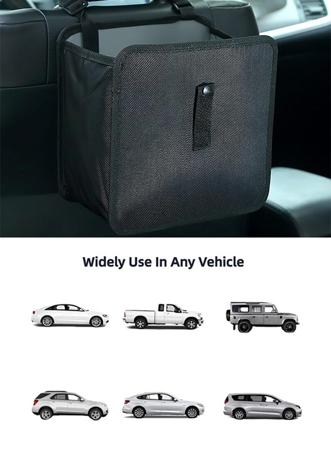 Foldable Hanging Car Trash Can - Large Capacity Waterproof Garbage Bag, Leakproof Storage Organizer for Camping, Interior Accessories (Black) - Image 3