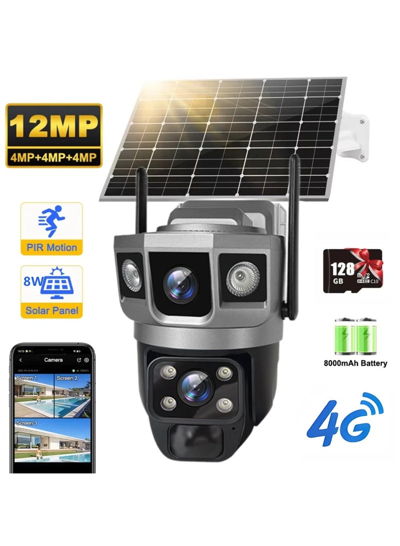 Milatech 6K 12MP Solar 4G Dual Lens Outdoor IP Camera PIR Detection Waterproof Security Cam - Image 1