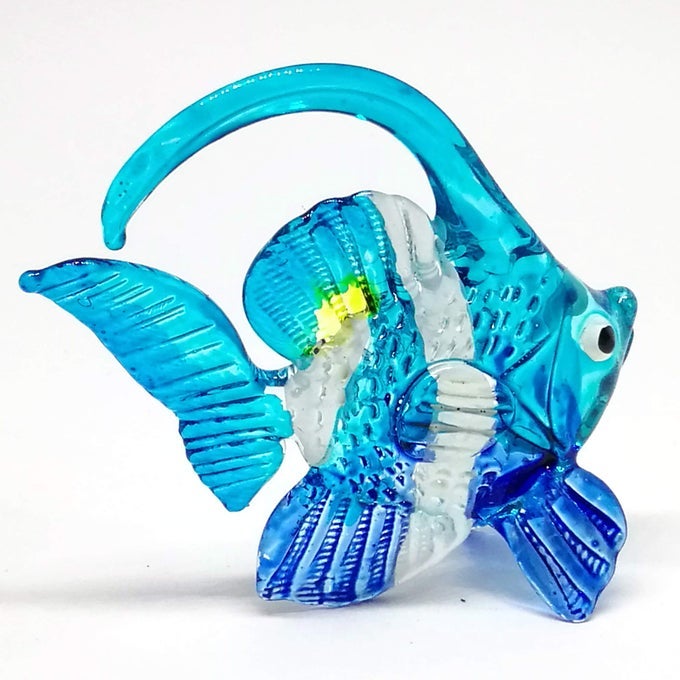 BLOWN GLASS FISH FIGURINE ANIMAL TROPICAL HANDICRAFT MINIATURES AQUARIUM DECOR