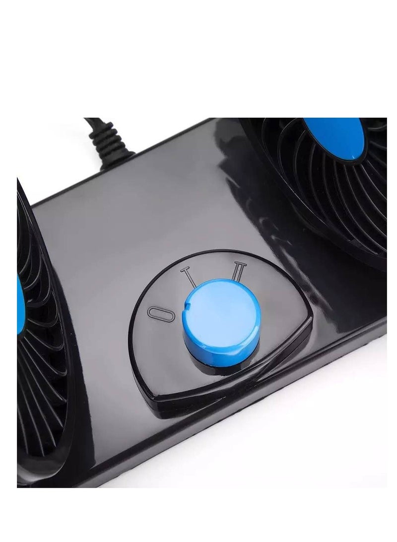 Dual-Head Car Fan – Powerful Cooling and High Efficiency Anywhere D